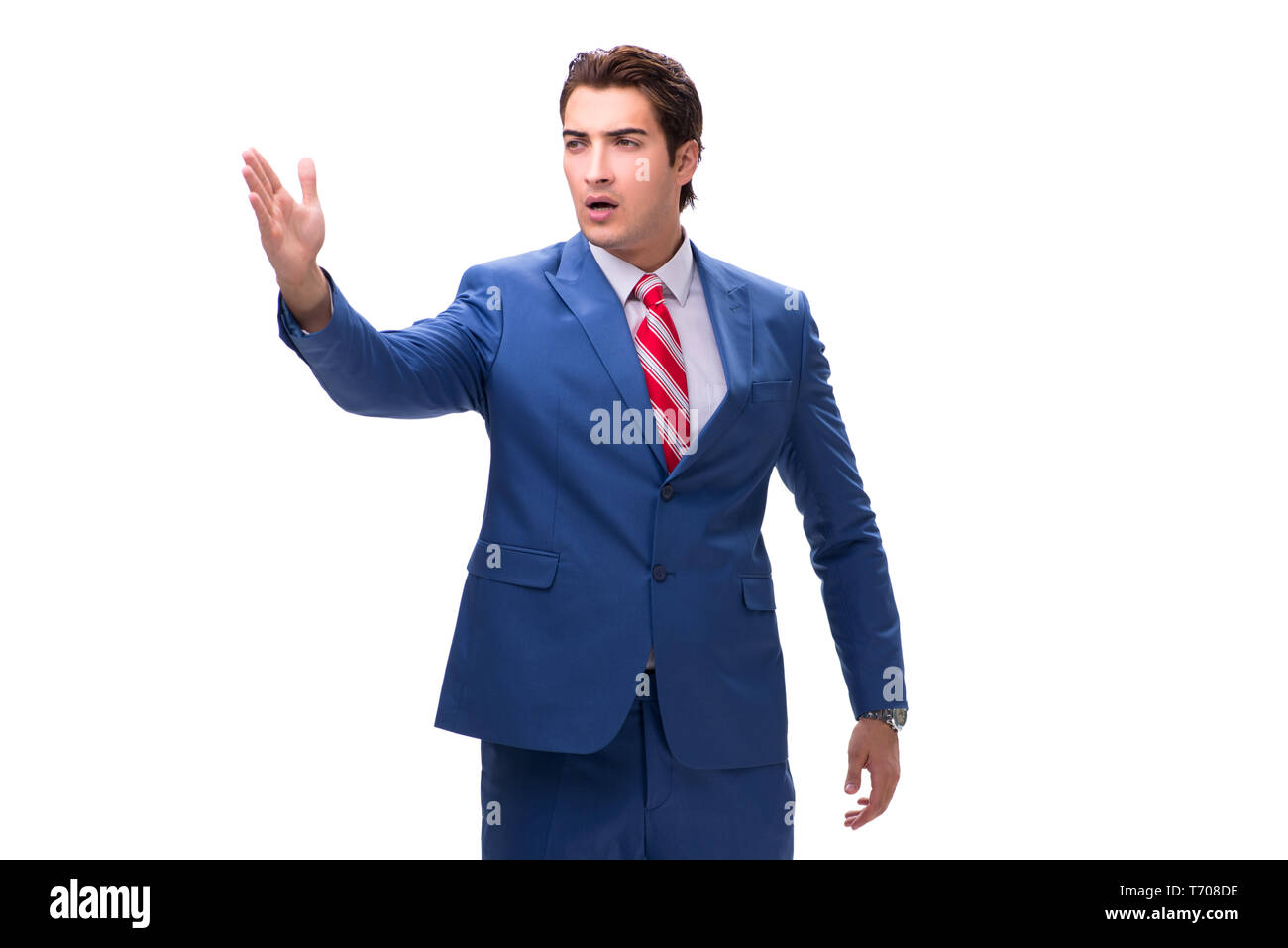 The handsome young businessman isolated on white background Stock Photo ...