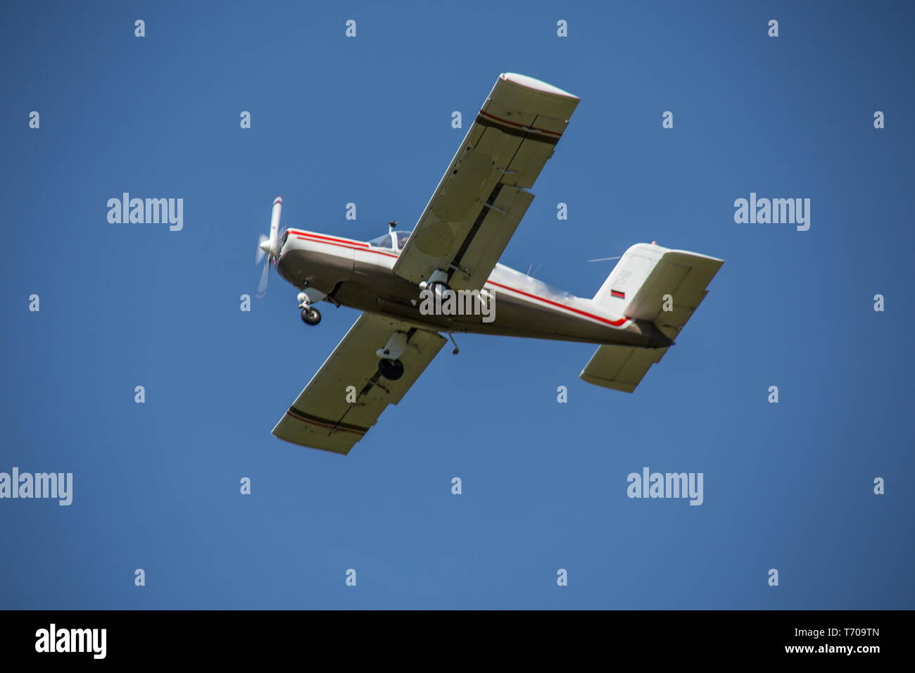 propeller plane in the sky Stock Photo Alamy