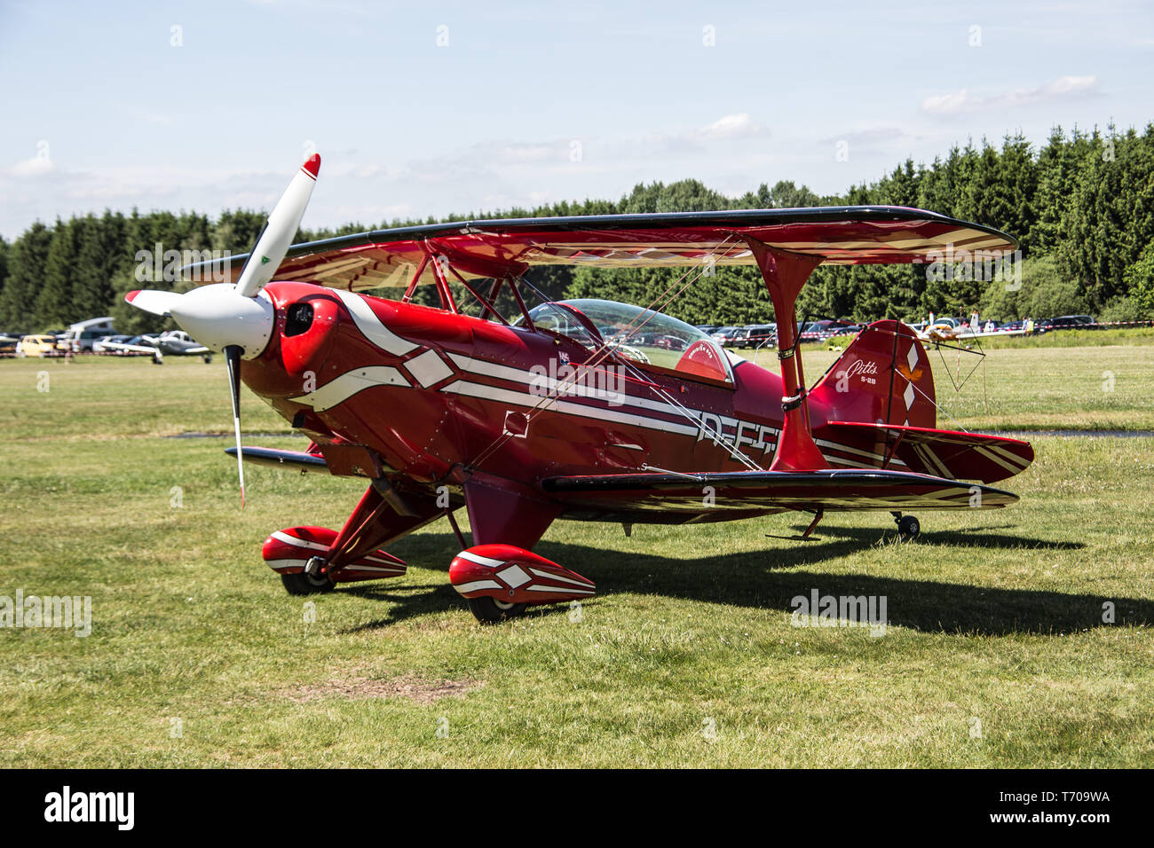 Propeller machine at sports airfield Wenden Stock Photo Alamy