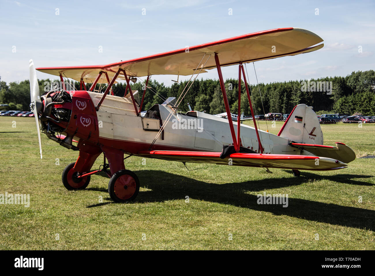Propeller machine on the airfield Stock Photo Alamy