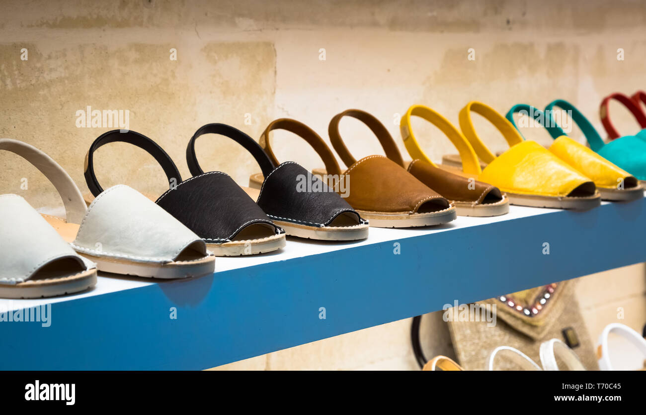 Shopping for Avarca (Menorca sandals Stock Photo - Alamy