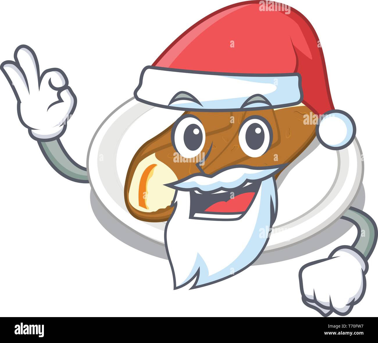 Santa cannoli in the a cartoon shape Stock Vector