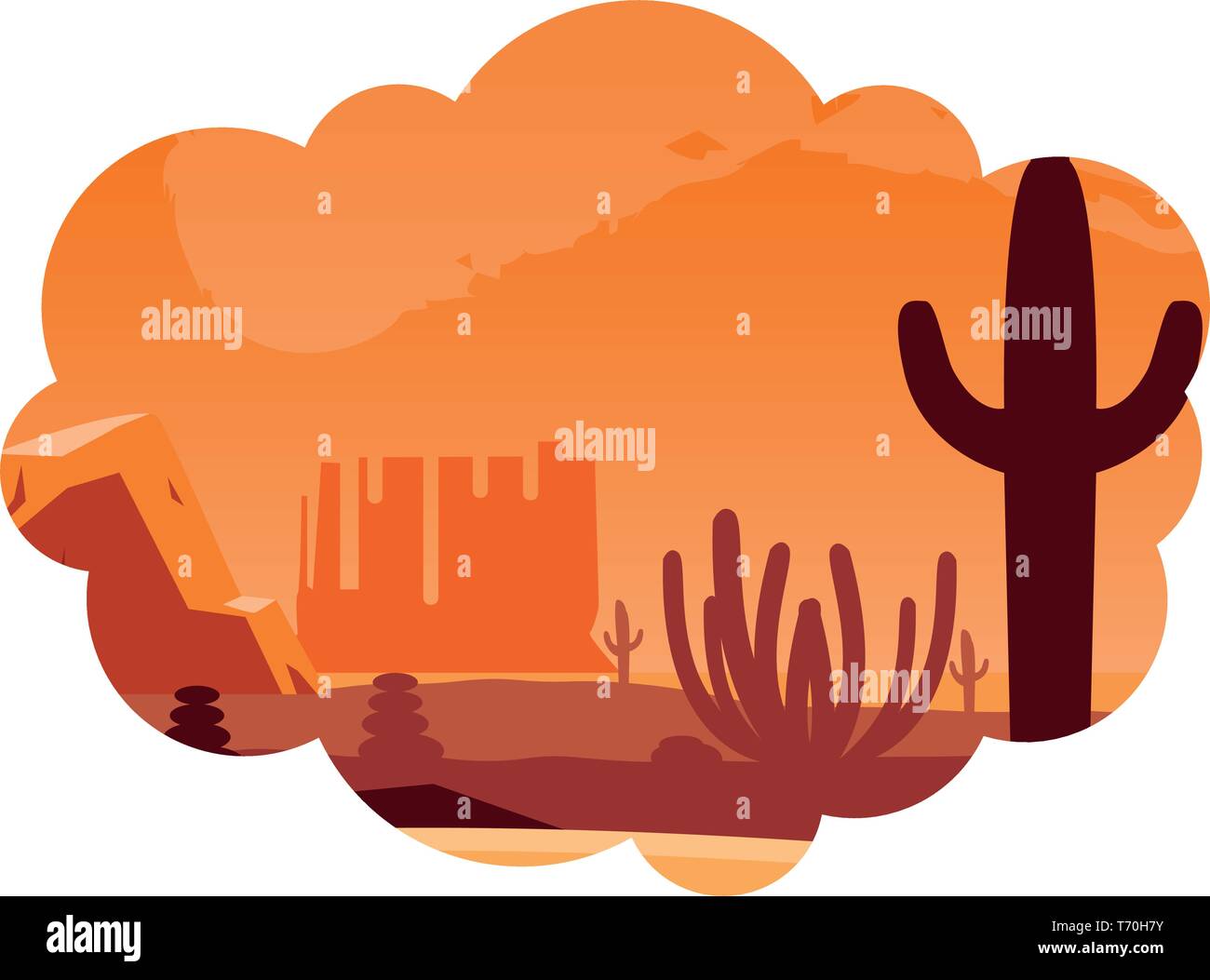 beautiful desert landscape scene vector illustration design Stock ...