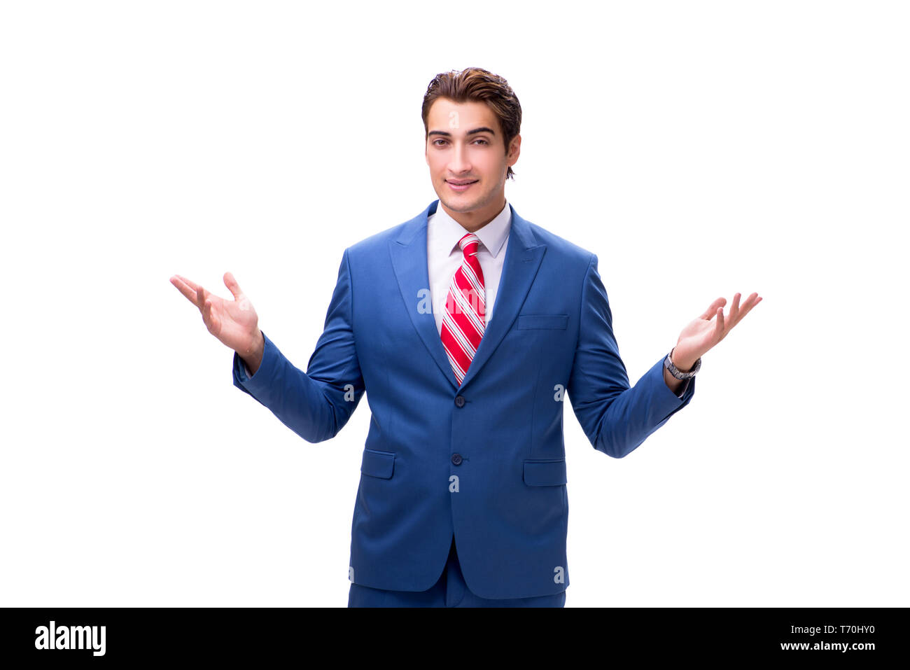 Handsome young businessman isolated on white background Stock Photo - Alamy