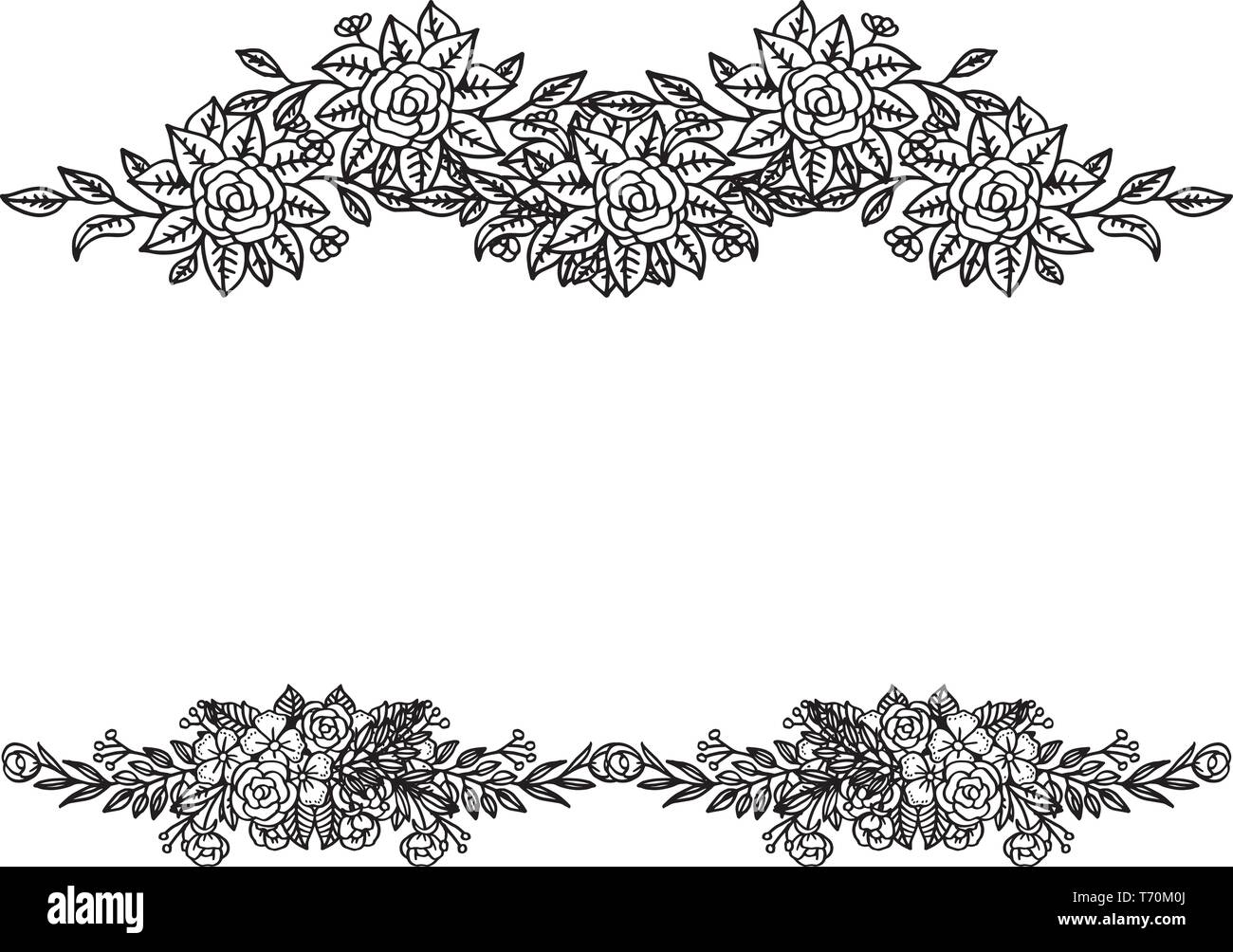Vector illustration flower frame with beautiful decoration of hand ...