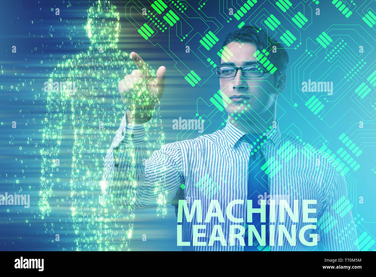 Machine learning concept as modern technology Stock Photo - Alamy