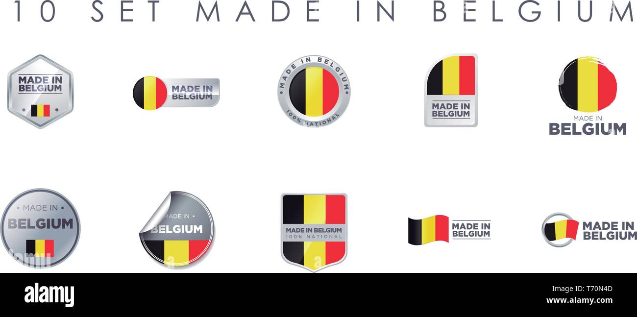 Round flag of belgium Stock Vector Images - Alamy