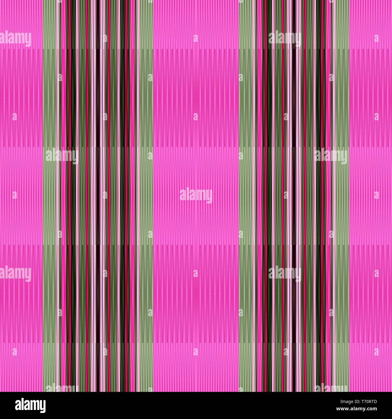 seamless vertical lines wallpaper pattern with hot pink, neon fuchsia and very dark green colors. can be used for wallpaper, wrapping paper or fasion  Stock Photo