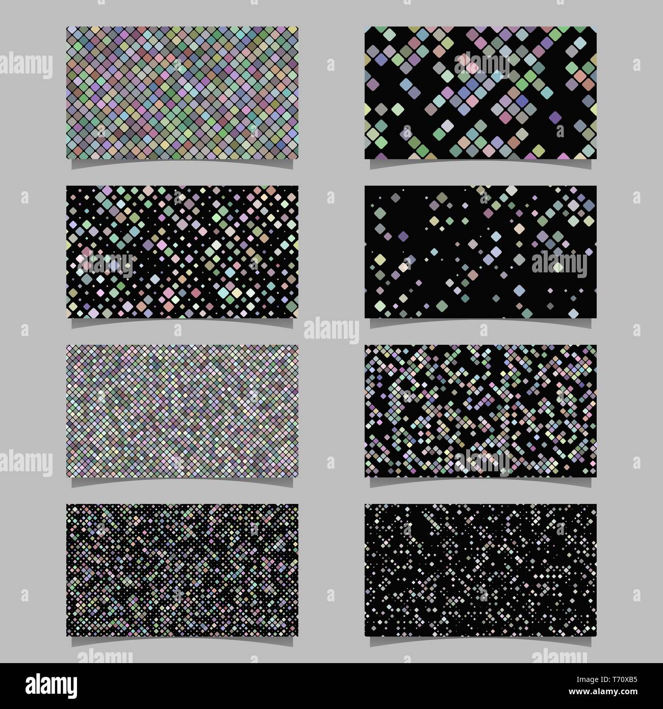 Abstract diagonal square pattern mosaic card background set Stock ...