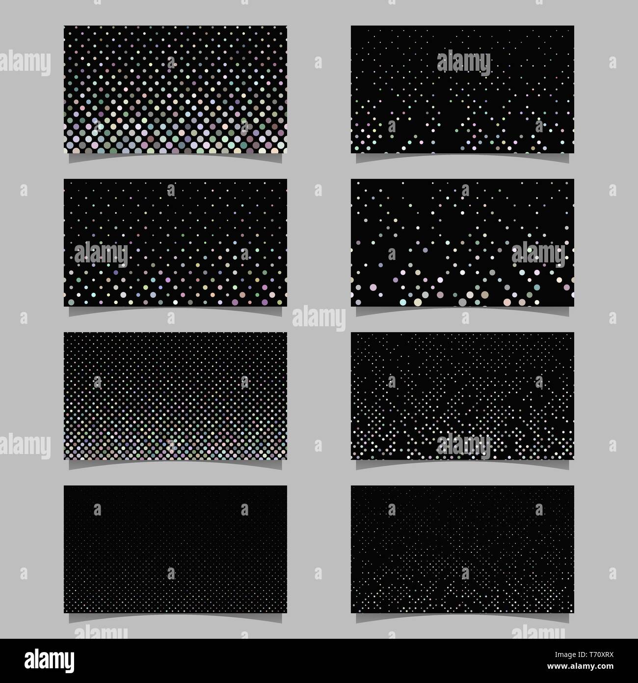 Abstract dot pattern card background template set - vector graphic ...