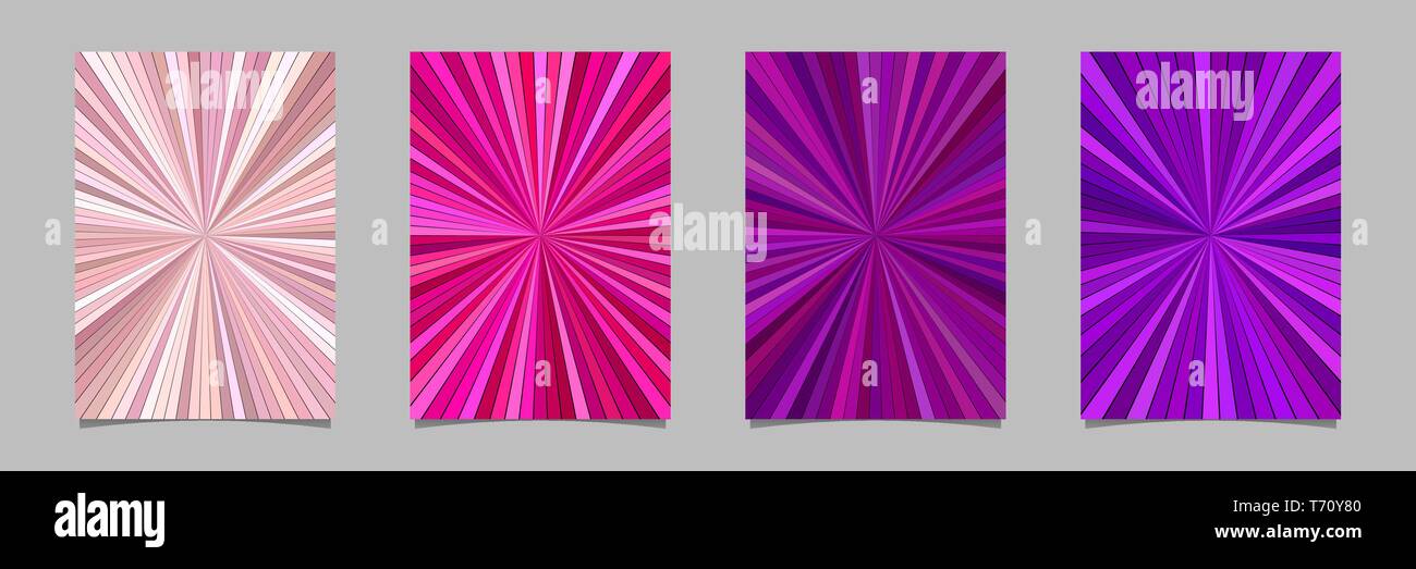 Hypnotic abstract striped ray burst pattern poster background set Stock ...