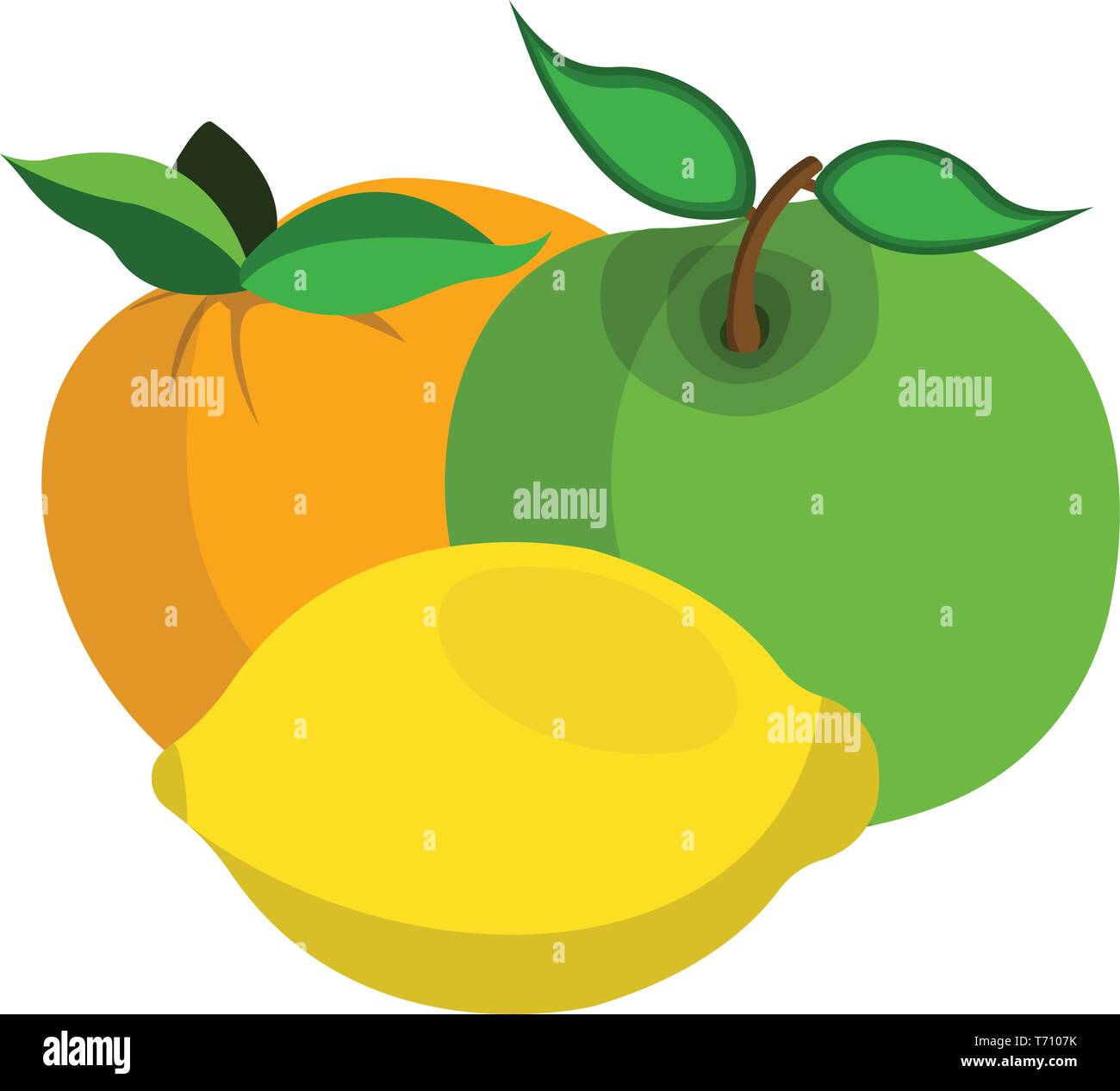 Apple, Lemon, Peach Icon. Food label, logo for Web and Banners. Cartoon ...