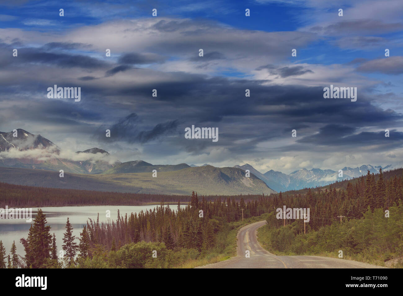 Road on Alaska Stock Photo - Alamy