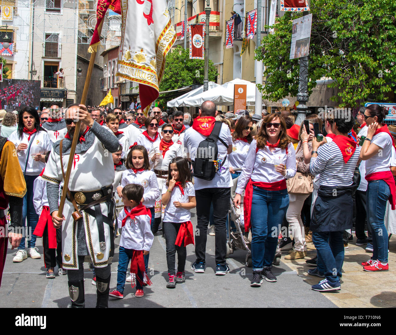 Crowd of people at the Spanish traditions, culture of Caballos Del Vino