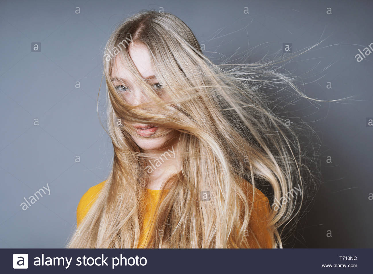 Female Long Messy Blonde Hair Stock Photos Female Long Messy