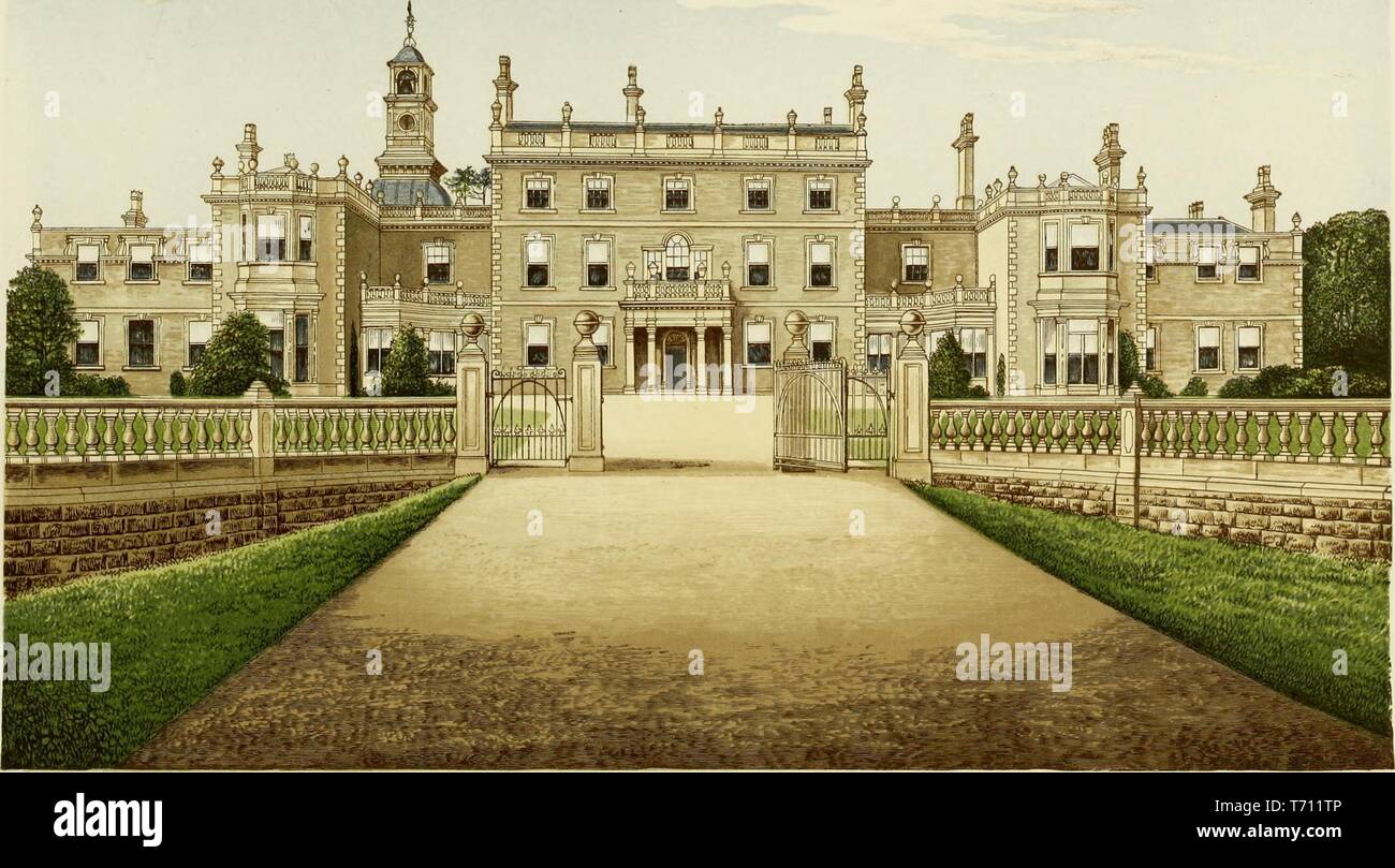 Engraving of the Bulwell Hall Estate, from the book 'Seats of Noblemen