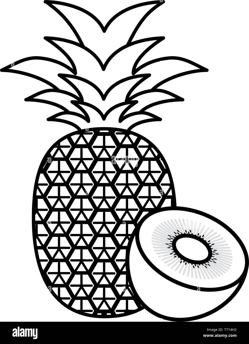 fresh kiwi and pineapple vector illustration design Stock Vector Image ...