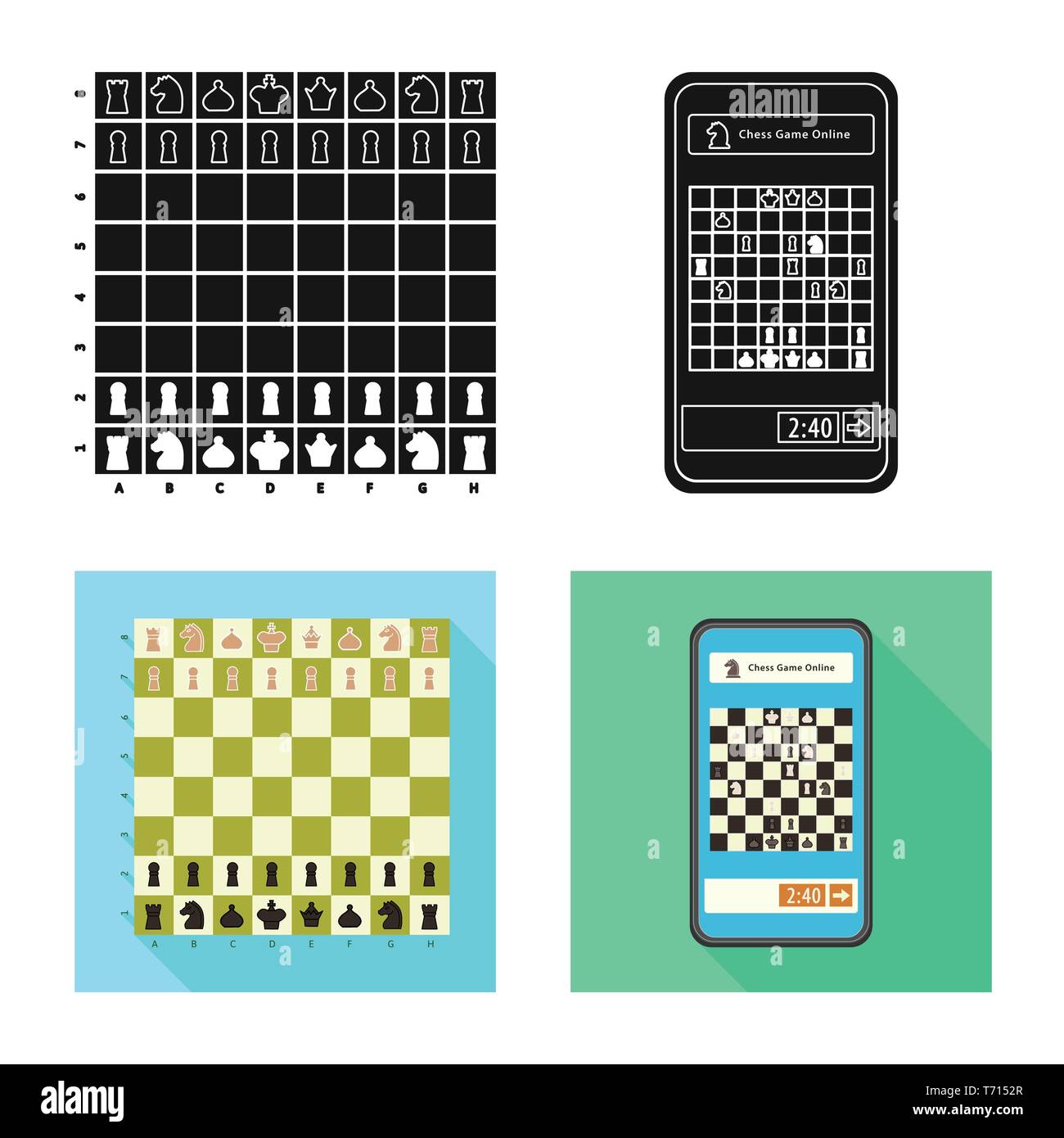 Chess table online game app concept strategy Vector Image