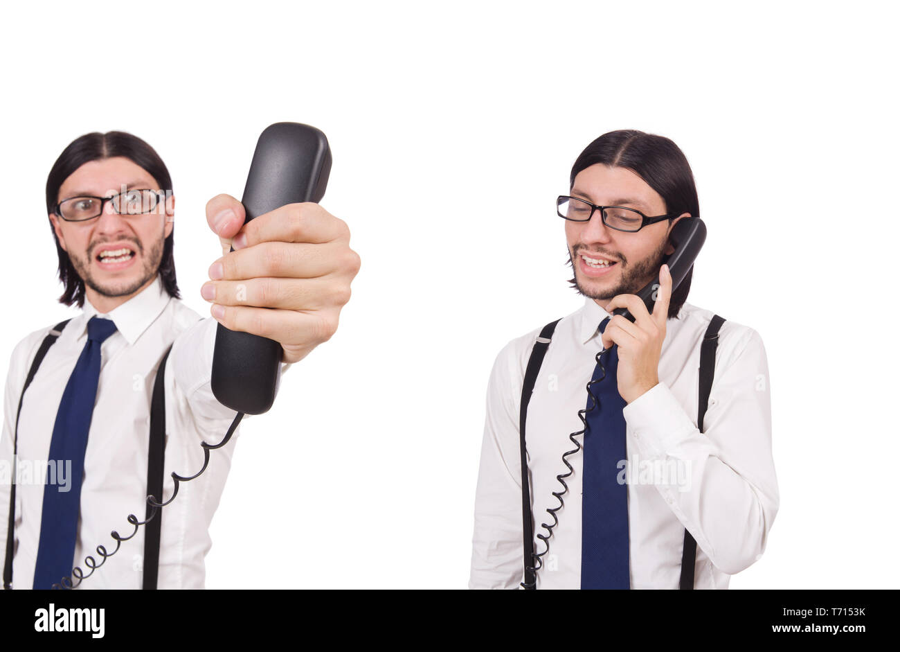 Businessman ringing on service hi-res stock photography and images - Alamy
