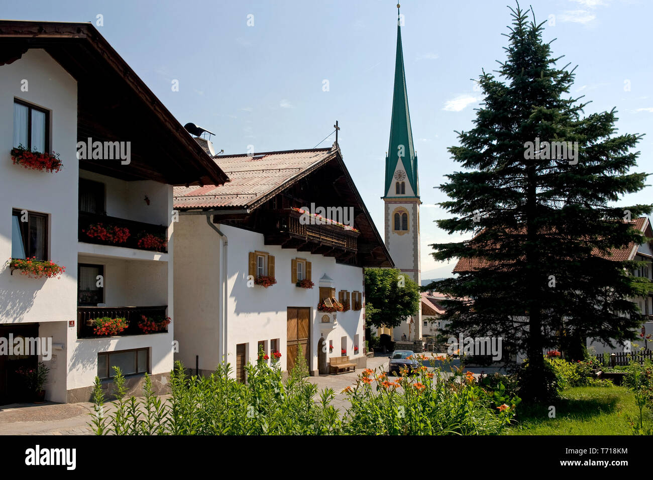 Mutters, Tyrol/ Austria: The main road Stock Photo