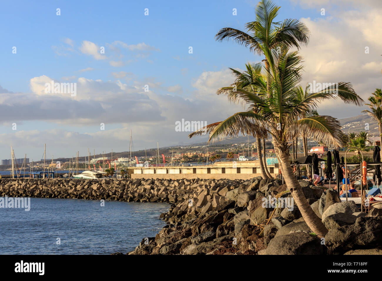 Puerto Colon marina near the Costa Adeje on the island of Tenerife Stock Photo