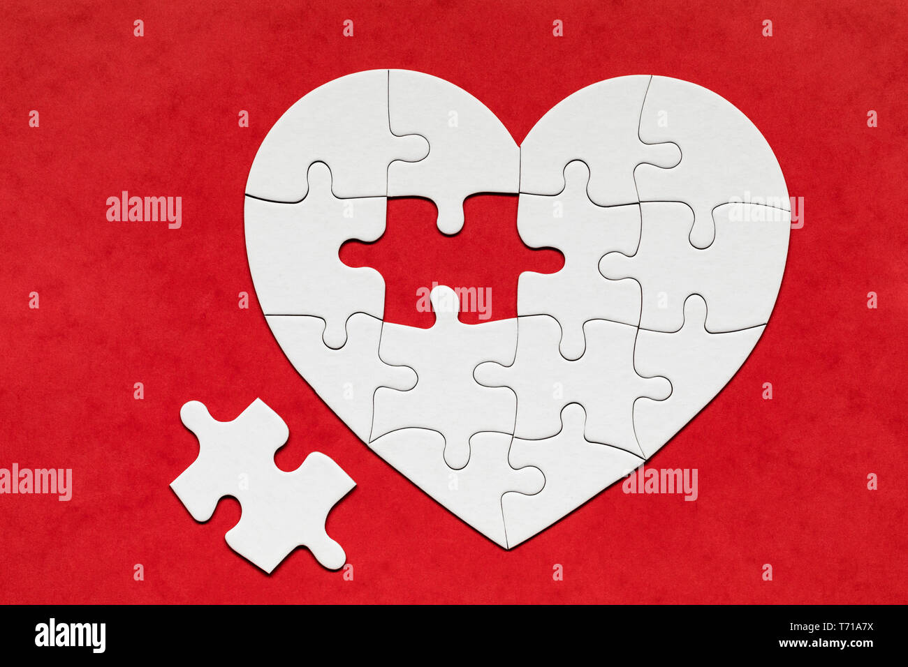 Heart Shaped Jigsaw Puzzle On Color Background Puzzle Heart On