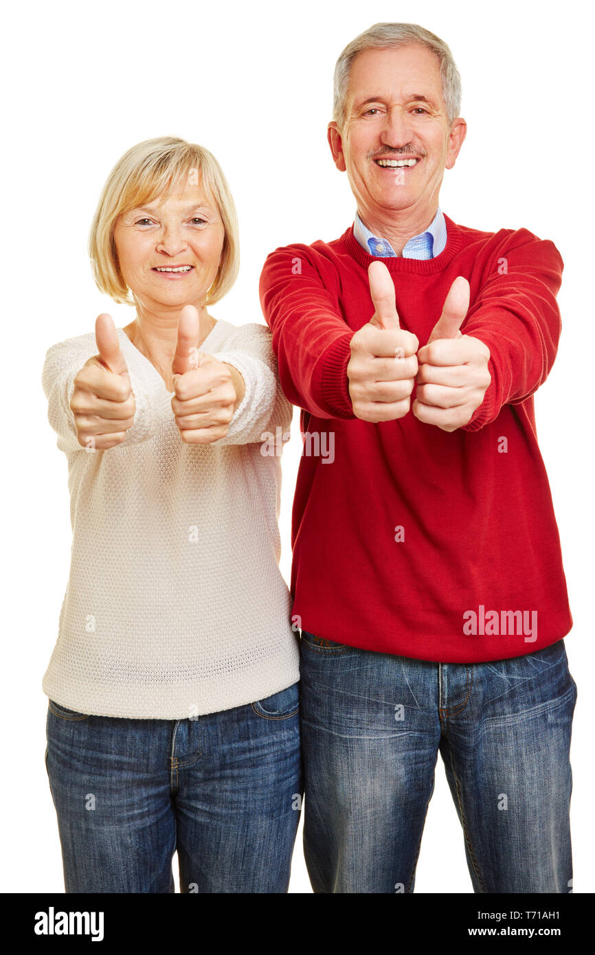 Elderly man holding thumbs up hi-res stock photography and images - Alamy