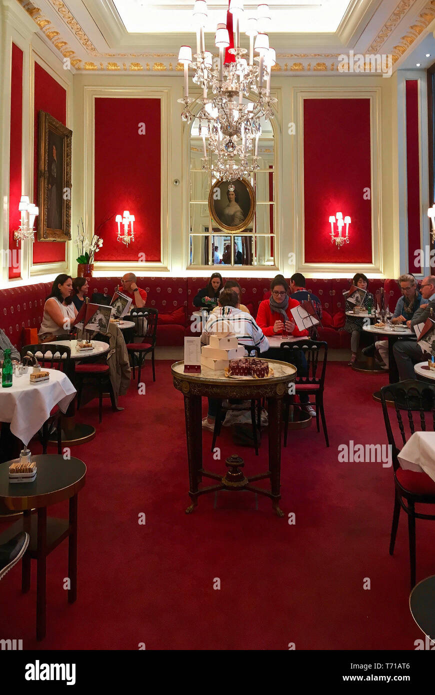 Interior Of The Traditional Coffee House Sacher In Vienna