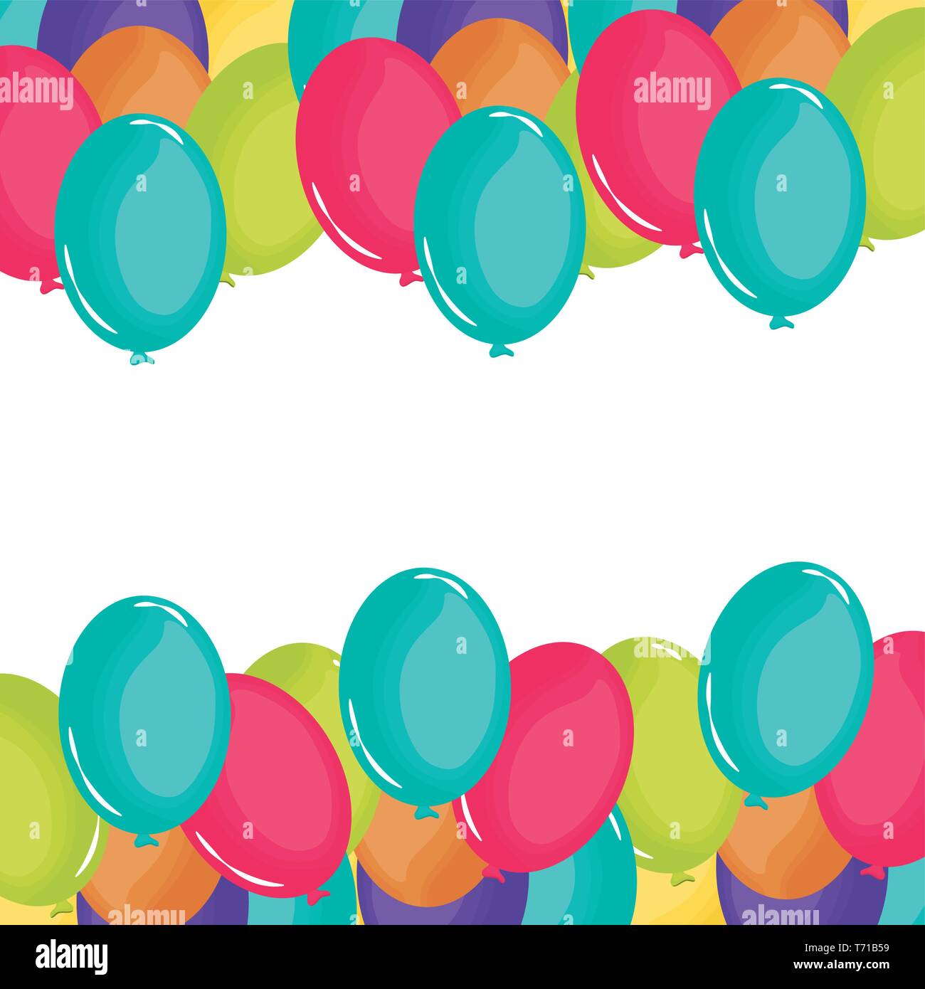 party balloons helium floating frame vector illustration design Stock ...