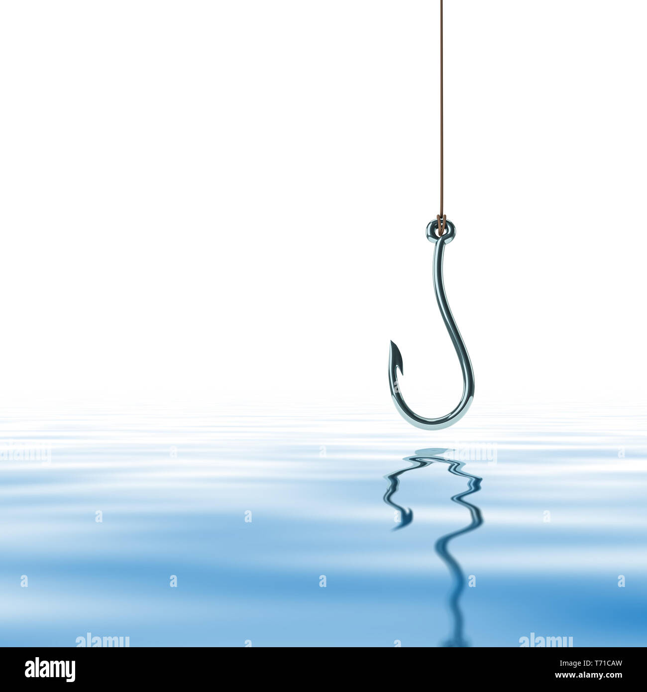 fishing hook over water background Stock Photo - Alamy