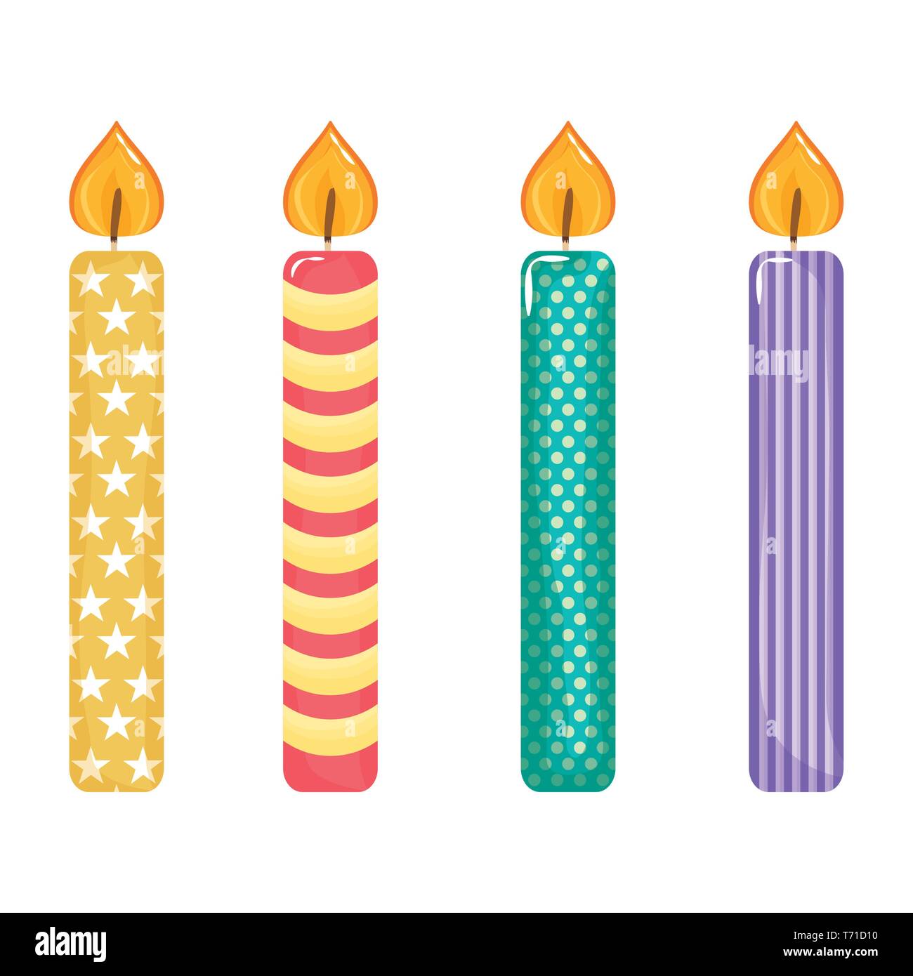 set of birthday candles colors vector illustration design Stock Vector Image & Art Alamy