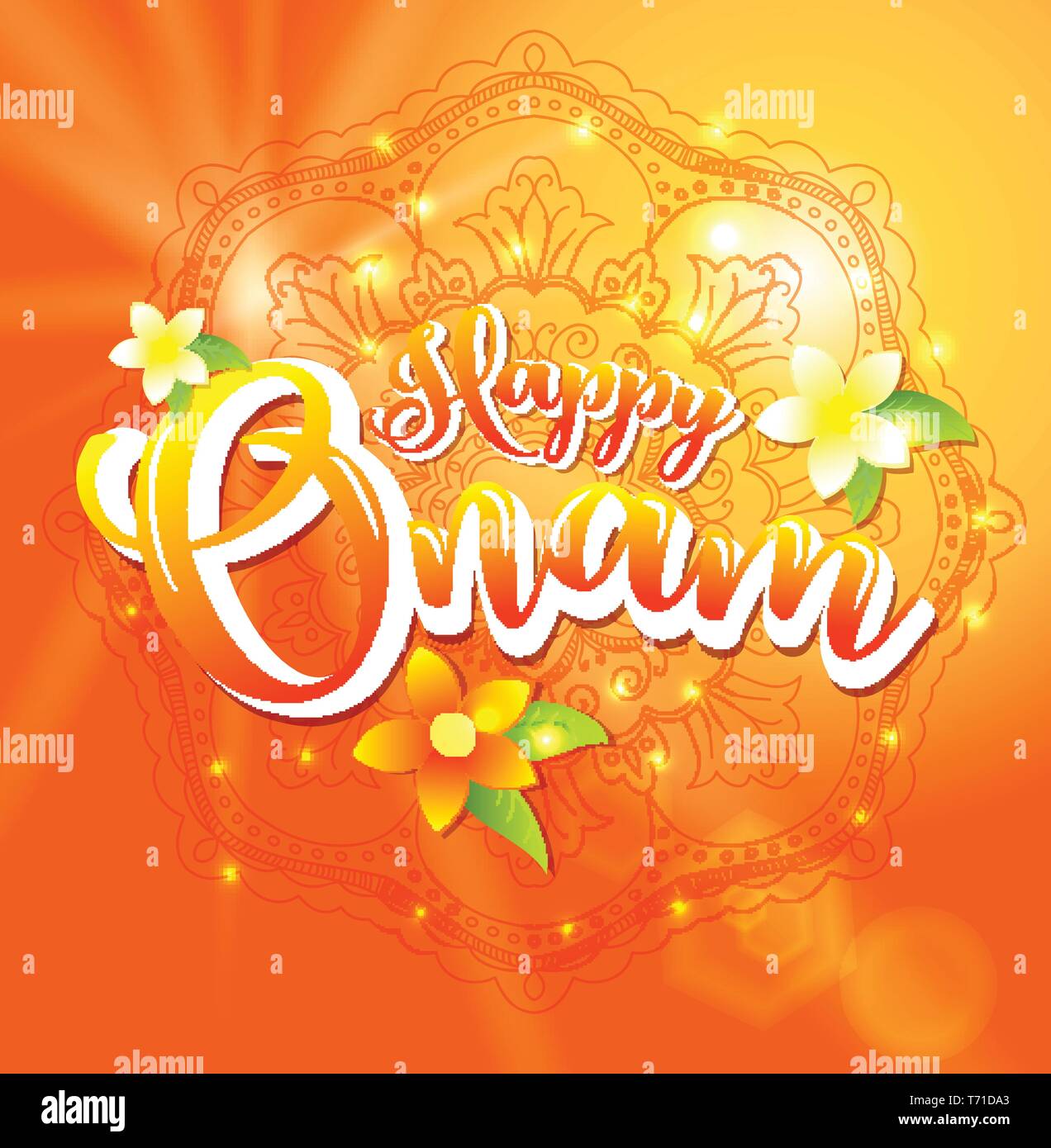 Happy Onam background with floral and lettering for South India harvest  festival Stock Vector Image & Art - Alamy