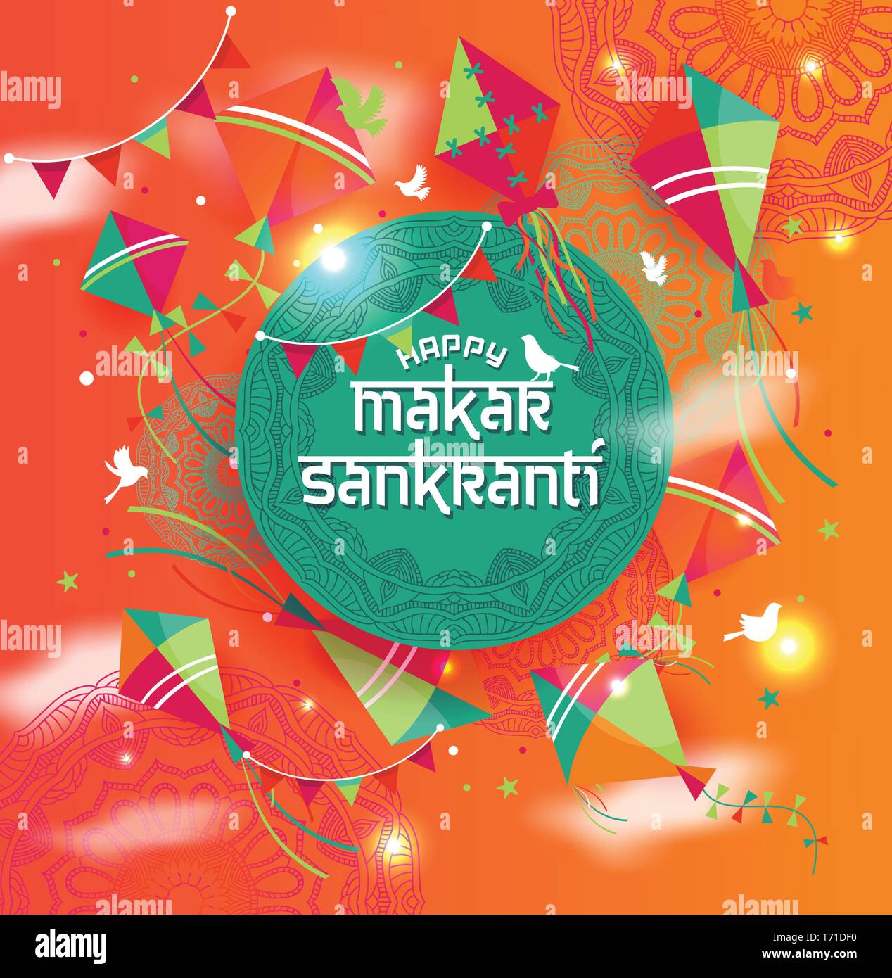 illustration of Happy Makar Sankranti wallpaper with colorful kite Stock  Vector Image & Art - Alamy