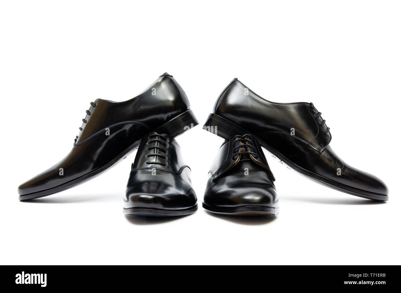 Black shoes isolated on white background Stock Photo - Alamy