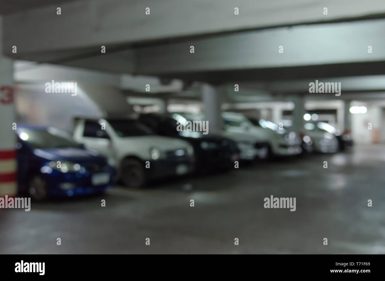 Abstract background blurred car in parking Stock Photo