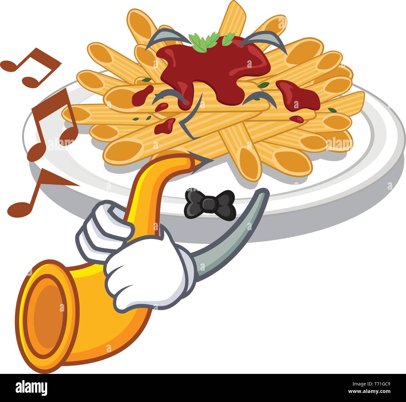 With trumpet pasta in the a mascot shape Stock Vector Image & Art Alamy