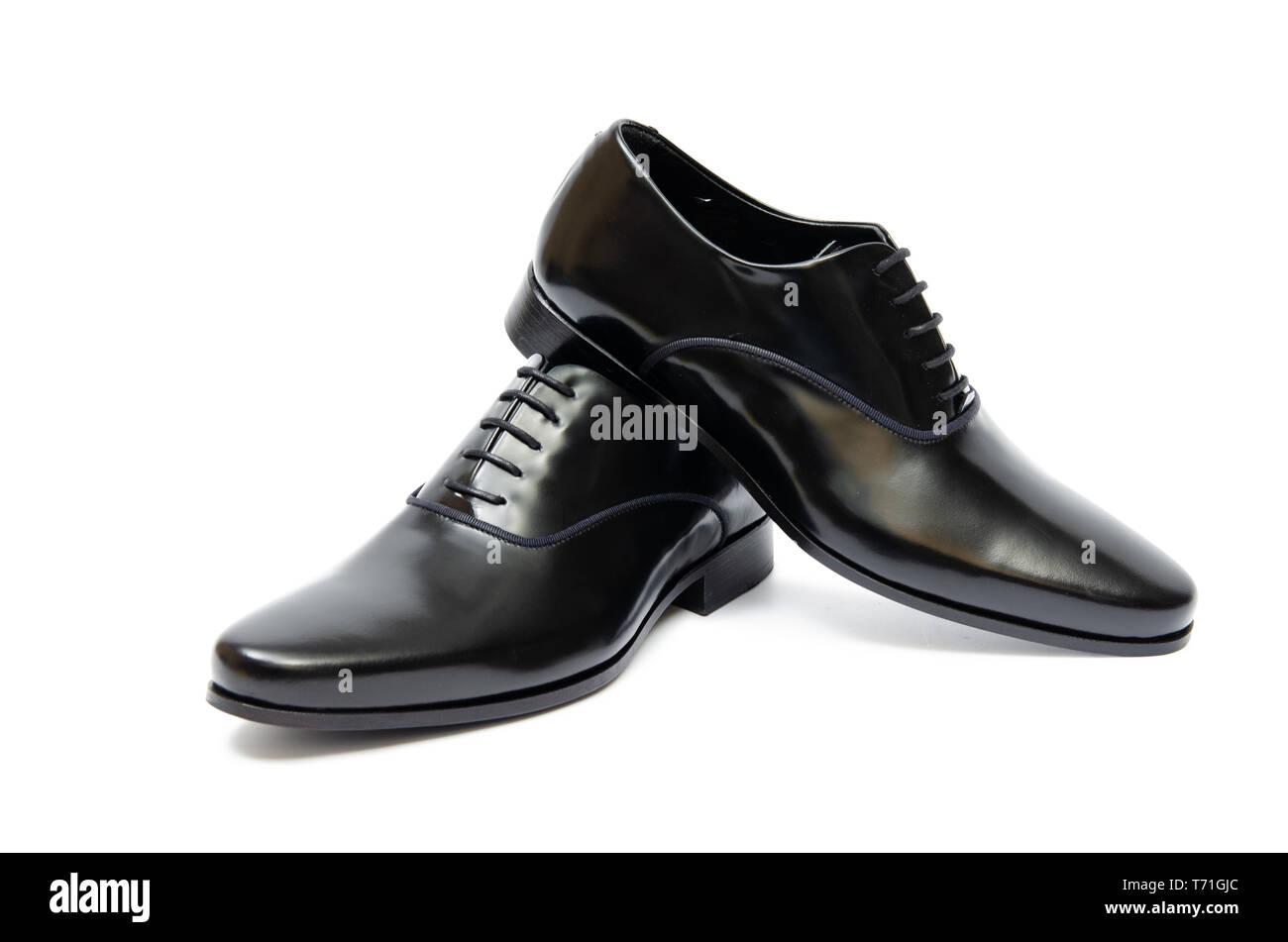 Black shoes isolated on white background Stock Photo - Alamy