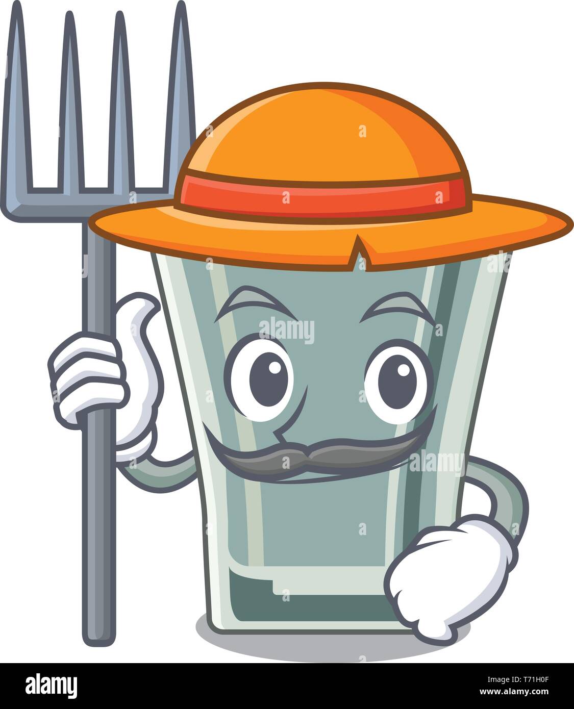 Farmer shot glass isolated with the mascot Stock Vector Image & Art Alamy
