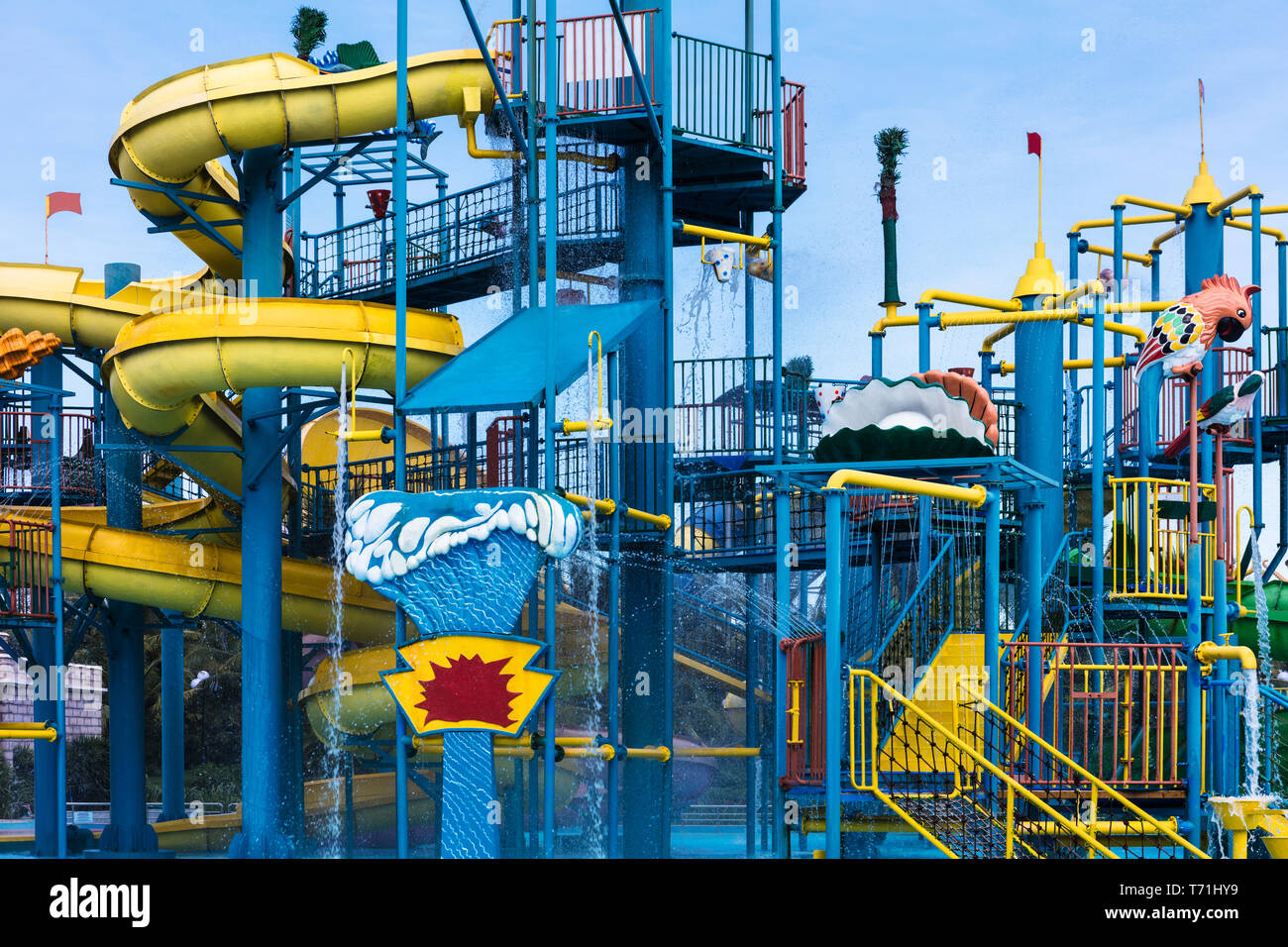 water slides and fountains Stock Photo Alamy