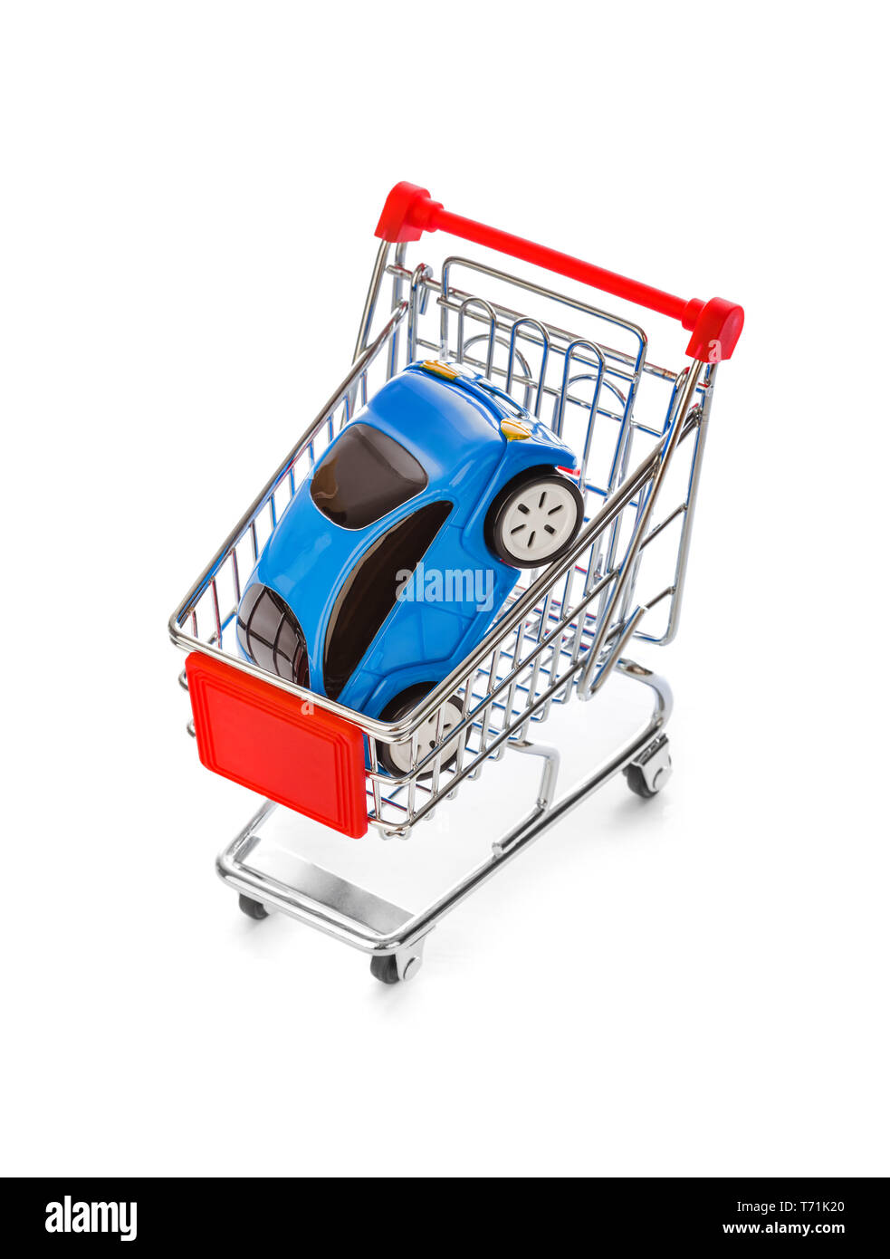 Toy car in shopping cart Stock Photo Alamy