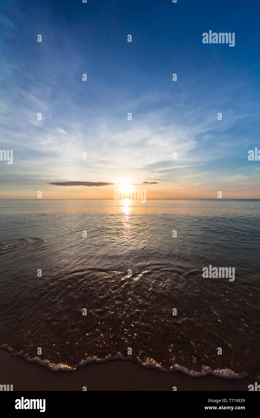 sunset over the ocean Stock Photo