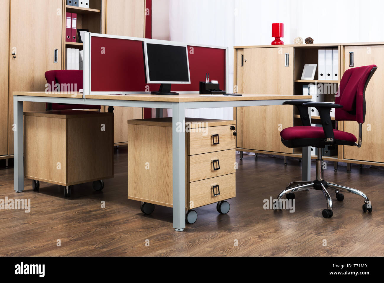 table with computer in modern office Stock Photo