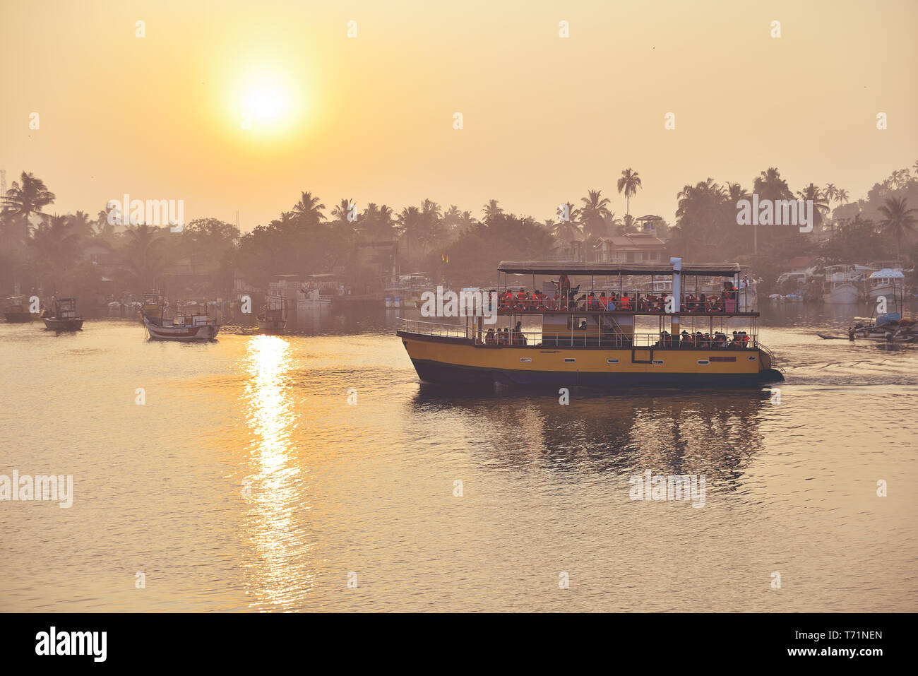 Ship with tourists  Stock Photo