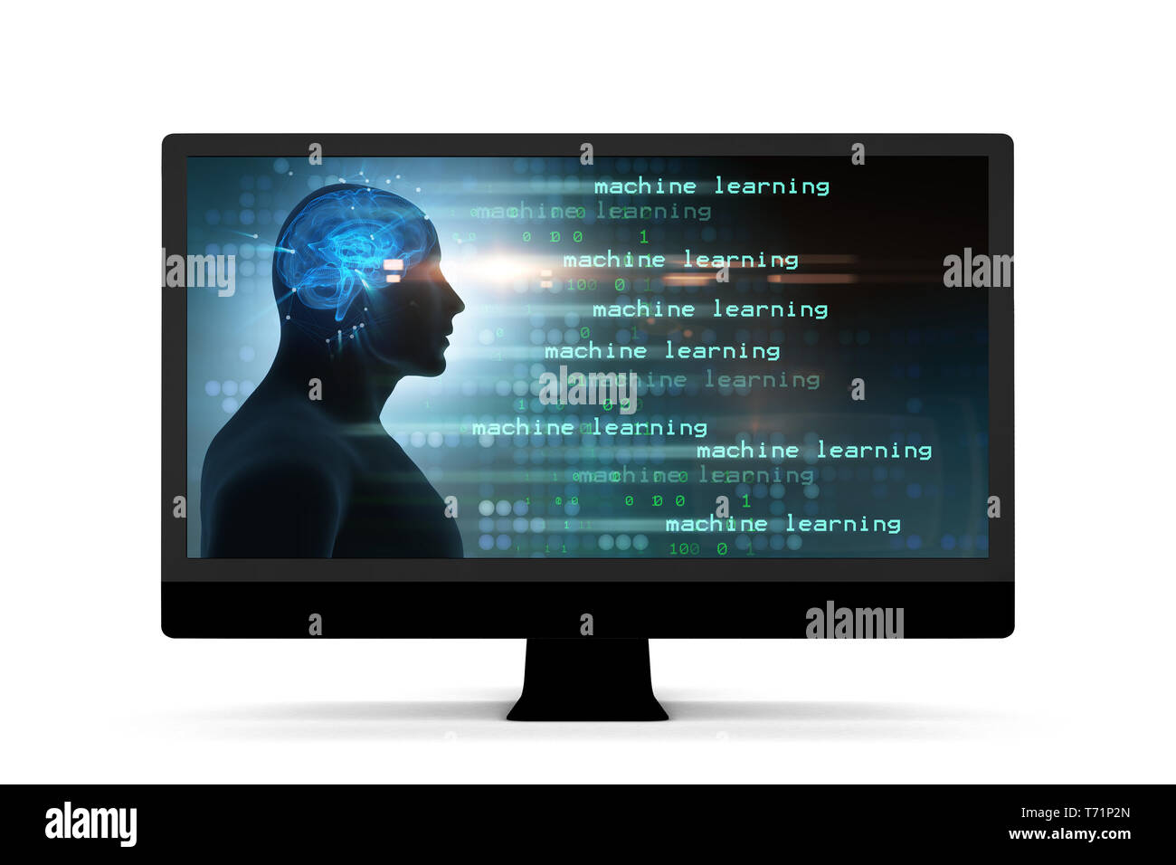Machine Learning For 3d Computer Machine learning and cognitive computing - 3d rendering Stock Photo - Alamy
