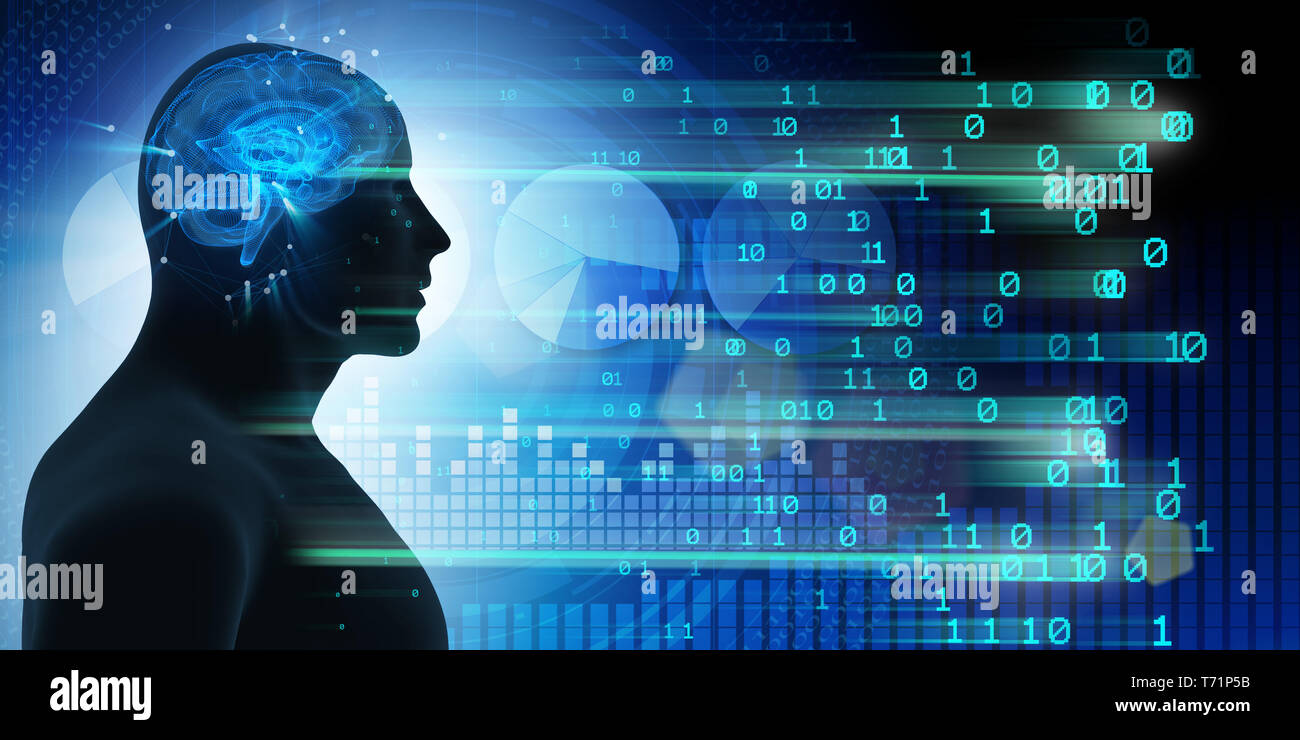 Machine learning and cognitive computing - 3d rendering Stock Photo
