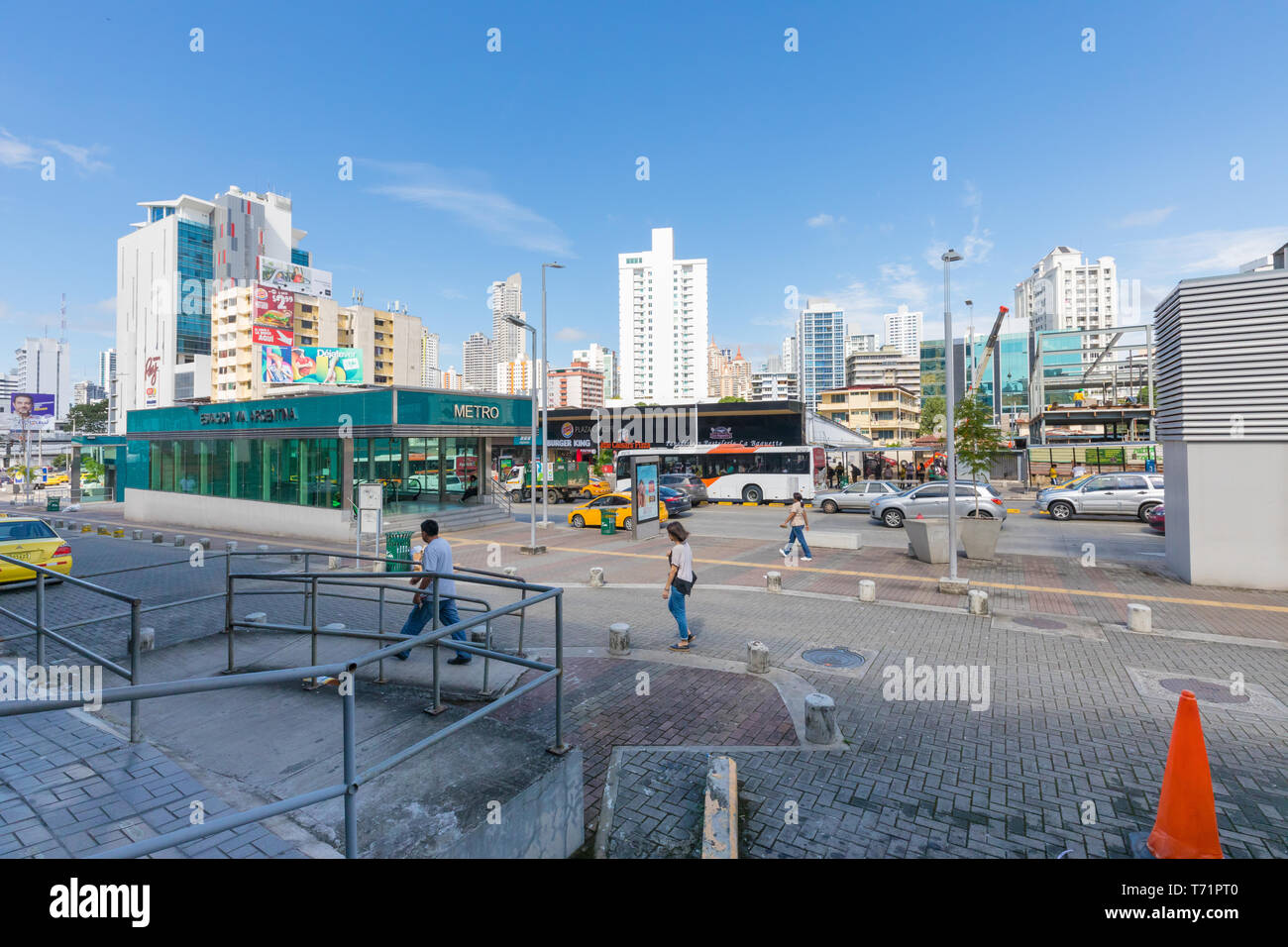 subway entrance Argentina street Panama City in a sunny day Stock Photo