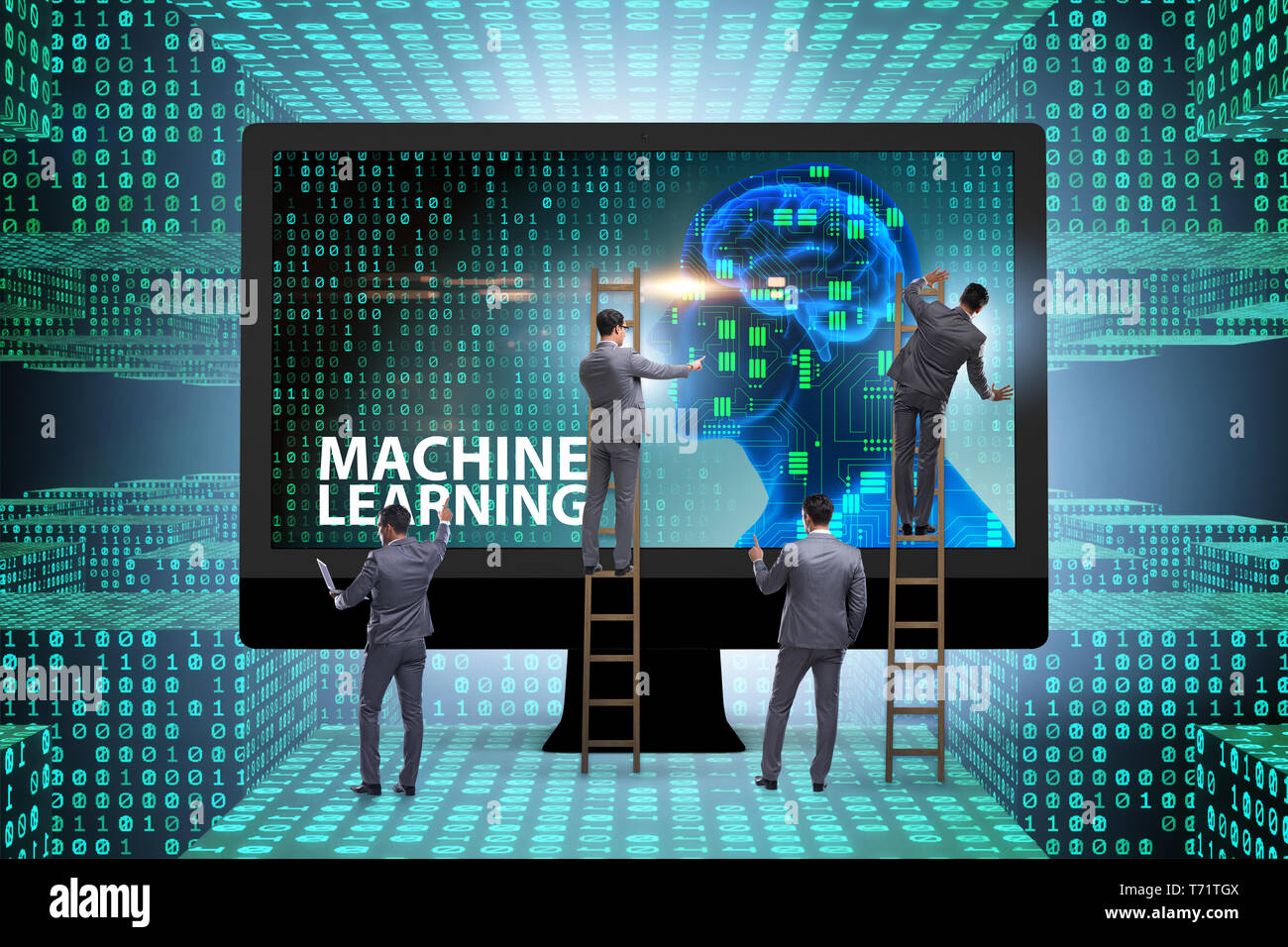 Machine learning concept as modern technology Stock Photo - Alamy