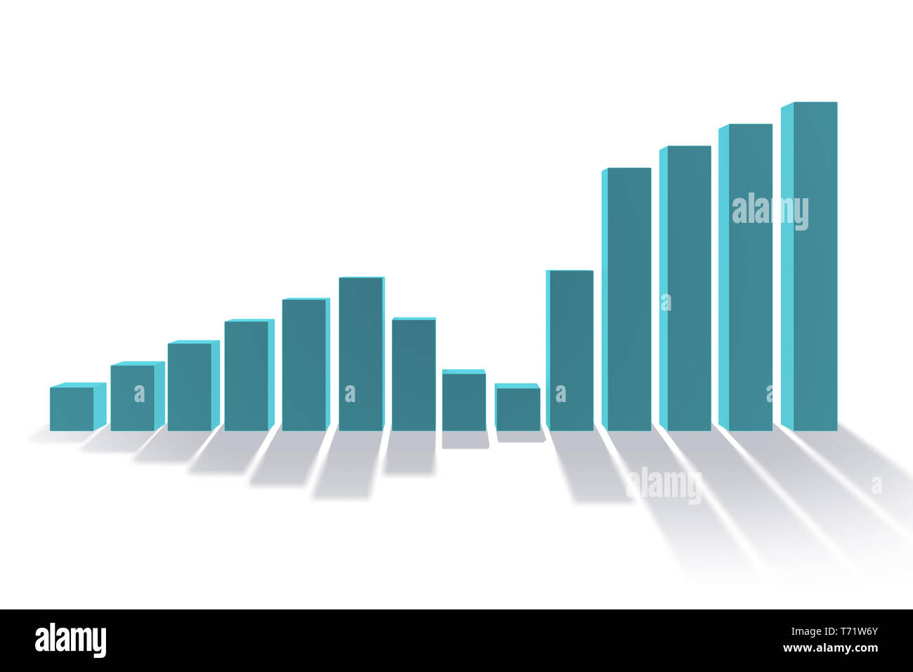 Bar chart showing growth - 3d rendering Stock Photo - Alamy