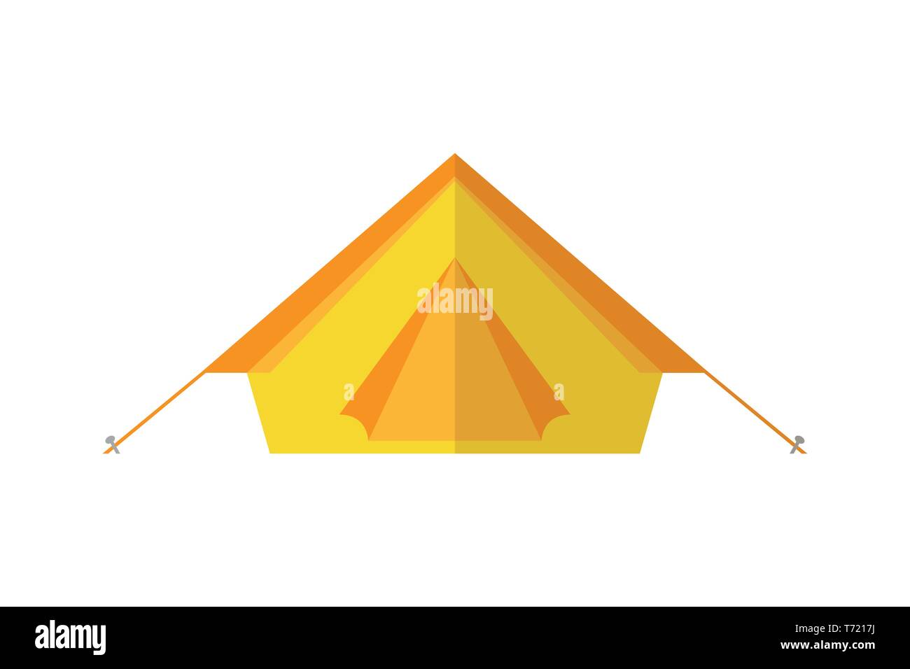 yellow camping tent isolated on white background vector illustration ...