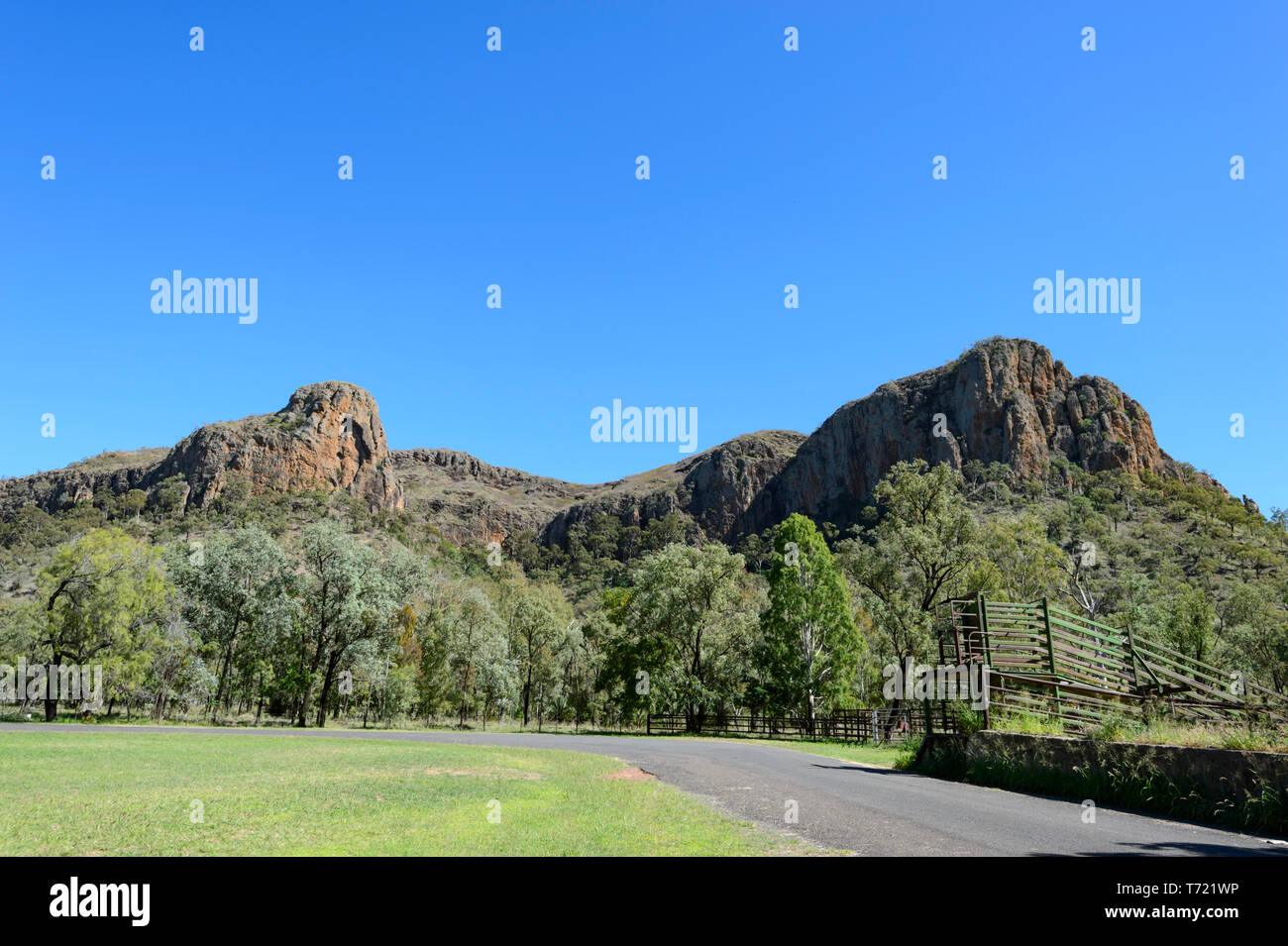 Scenic view of Minerva Hill National Park, Queensland, QLD, Australia Stock Photo